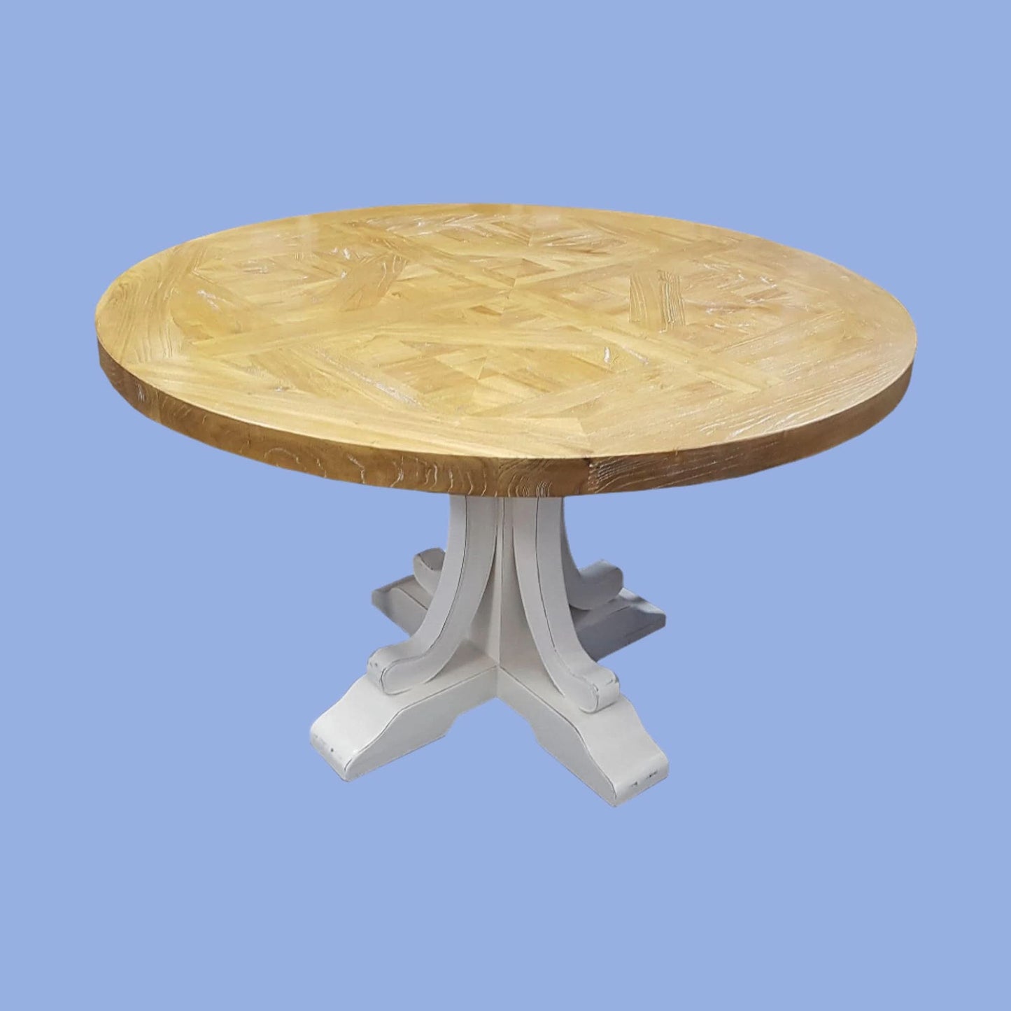 Valentina Round Dining Table 120cm - Distressed White