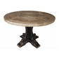 Valentina Reclaimed Elm Wood Round Dining Table 140cm, natural top with distressed black base - Chocolate Wood