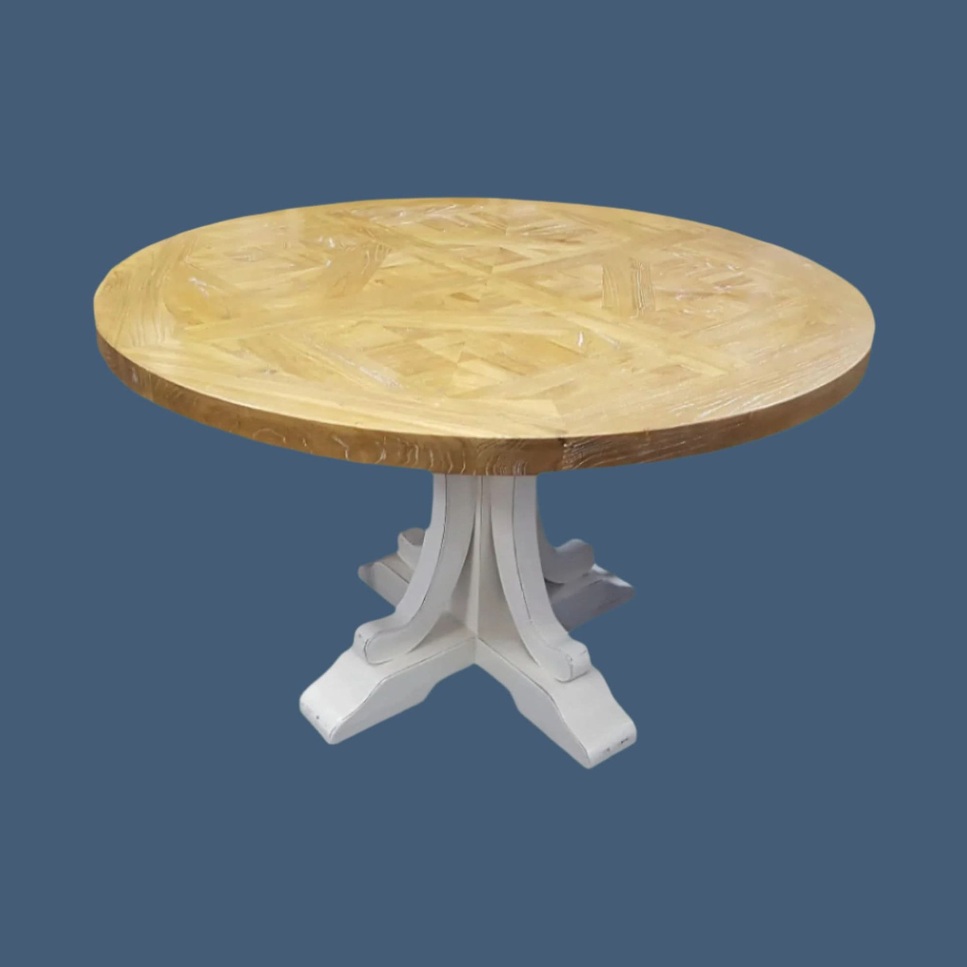 Valentina Round Dining Table 150cm - Distressed White
