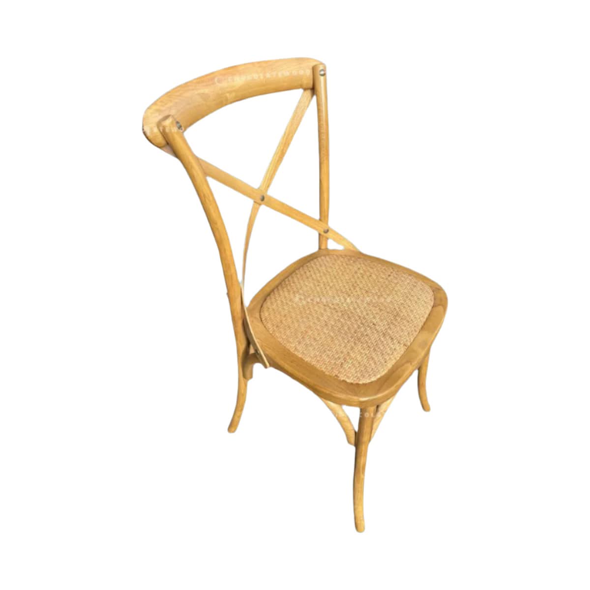 VALENTINA RECLAIMED ELMWOOD ROUND DINING TABLE 120CM- ALL NATURAL+ 5 MELROSE CROSS BACK CHAIRS IN NATURAL - MyChocolateWood