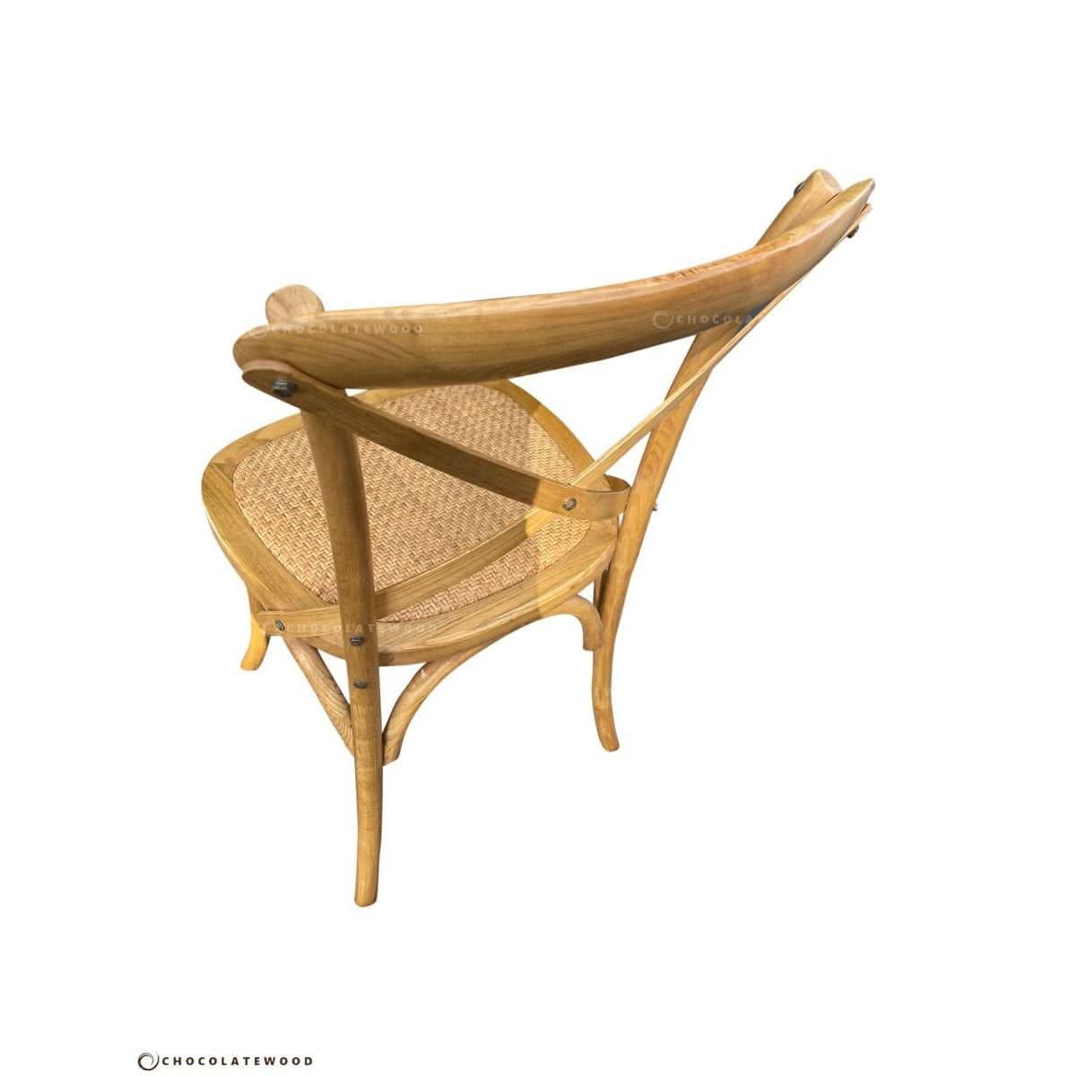 VALENTINA RECLAIMED ELMWOOD ROUND DINING TABLE 120CM- ALL NATURAL+ 5 MELROSE CROSS BACK CHAIRS IN NATURAL - MyChocolateWood