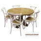 Valentina Round Dining Package with 5 Melrose Cross Back Chairs in White