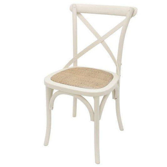 VALENTINA ROUND DINING TABLE 120CM- ALL NATURAL+ 5 MELROSE CROSS BACK CHAIRS IN SOLID WHITE - MyChocolateWood