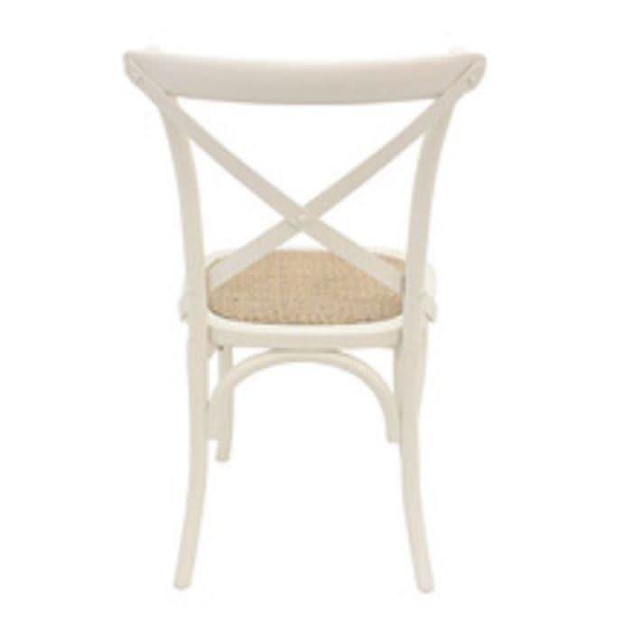 VALENTINA ROUND DINING TABLE 120CM- ALL NATURAL+ 5 MELROSE CROSS BACK CHAIRS IN SOLID WHITE - MyChocolateWood