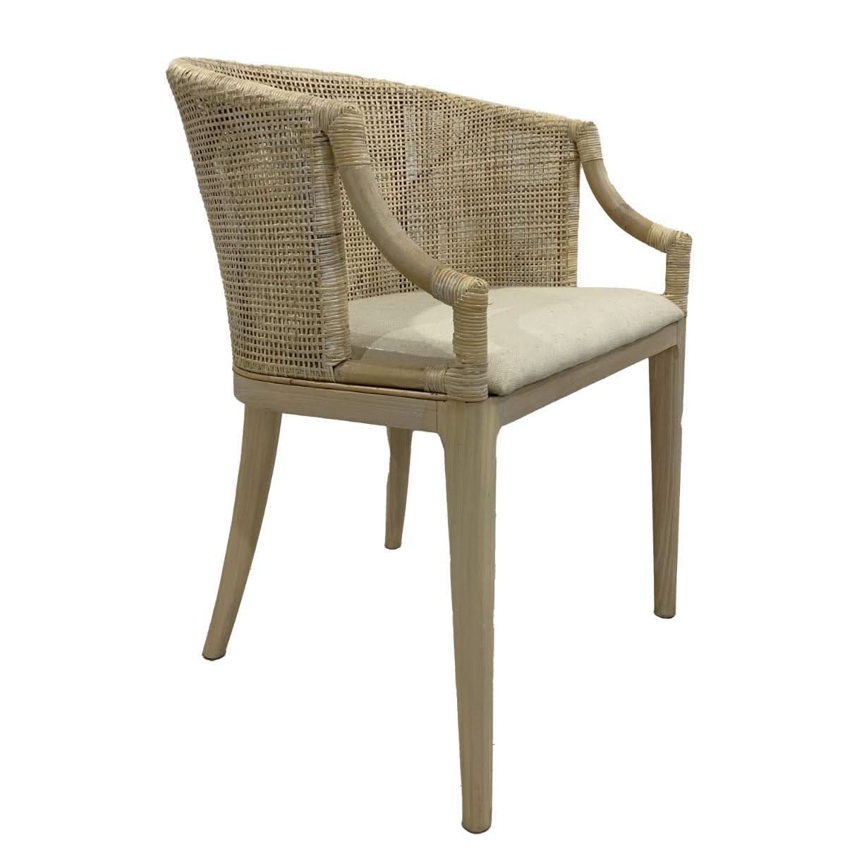 Vanguard Hamptons Solid Mahogany Rattan Dining Chair in Wash