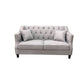 VENIER 2 SEATER FABRIC QUILTED & STUDDED SOFA LATTE - MyChocolateWood