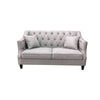 VENIER 2 SEATER FABRIC QUILTED & STUDDED SOFA LATTE - MyChocolateWood