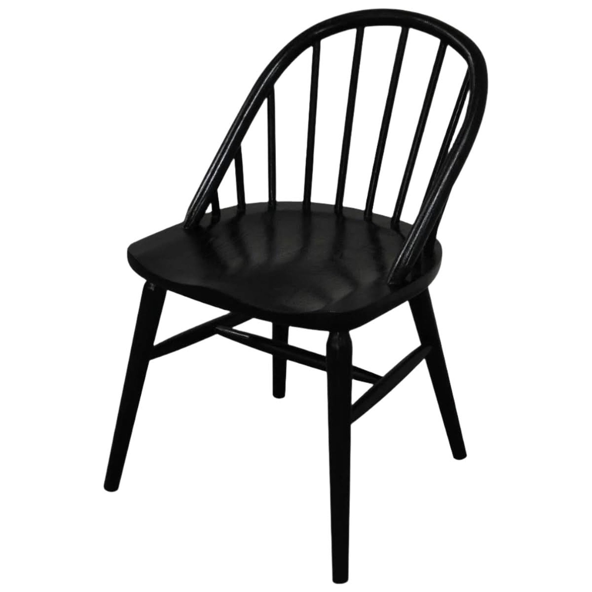 Vera Solid Oak Dining Chair in Black detail
