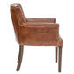 VERDON VINTAGE LEATHER ARMCHAIR ACCENT CHAIR WITH BRASS STUD TRIM - MyChocolateWood