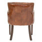 VERDON VINTAGE LEATHER ARMCHAIR ACCENT CHAIR WITH BRASS STUD TRIM - MyChocolateWood