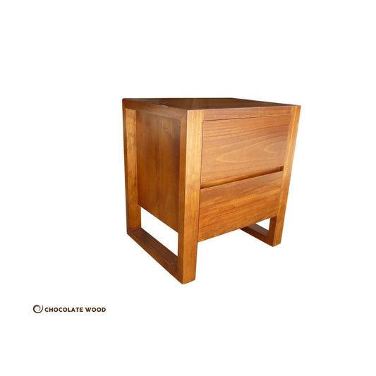 VERMONT AUSTRALIAN CUSTOM-MADE TASSIE OAK 2 DRAWER BEDSIDE TABLE - MyChocolateWood