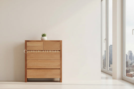 VERMONT TASSIE OAK 5 DRAWER TALLBOY/5 DRAWER CHEST OF DRAWERS - AUSTRALIAN CUSTOM MADE - MyChocolateWood