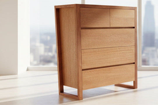 VERMONT TASSIE OAK 5 DRAWER TALLBOY/5 DRAWER CHEST OF DRAWERS - AUSTRALIAN CUSTOM MADE - MyChocolateWood