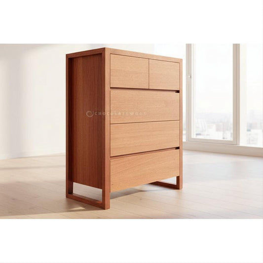VERMONT TASSIE OAK 5 DRAWER TALLBOY/5 DRAWER CHEST OF DRAWERS - AUSTRALIAN CUSTOM MADE - MyChocolateWood