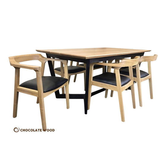 VERONICA 2-TONE SOLID AMERICAN OAK 7 PIECE DINING SET - AUSTRALIA MADE TO ORDER - MyChocolateWood