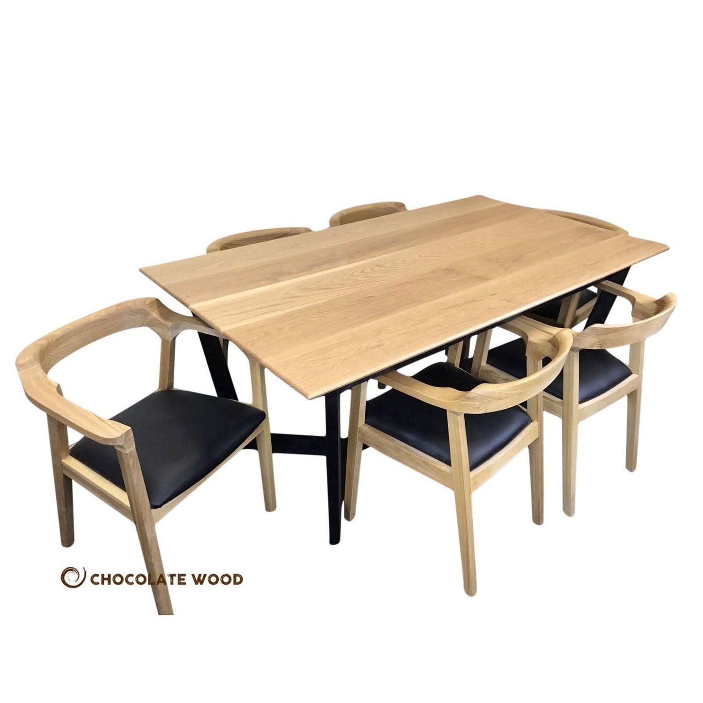 VERONICA 2-TONE SOLID AMERICAN OAK 7 PIECE DINING SET - AUSTRALIA MADE TO ORDER - MyChocolateWood