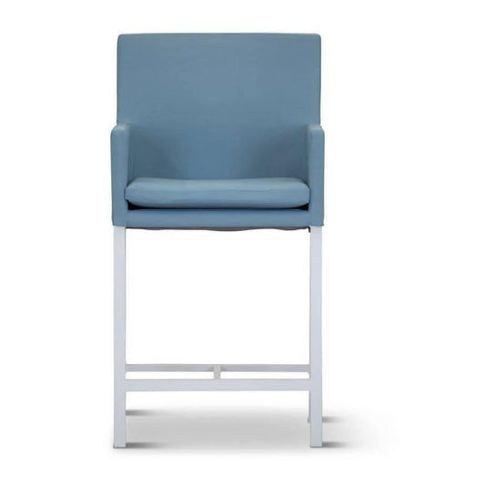 Versa Fixed Bar Chair, White / Blue
