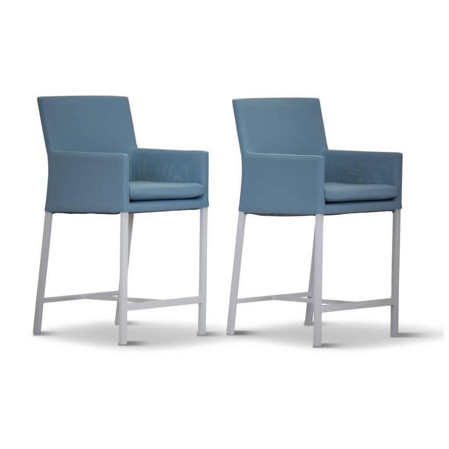 Versa Fixed Bar Chair, White / Blue