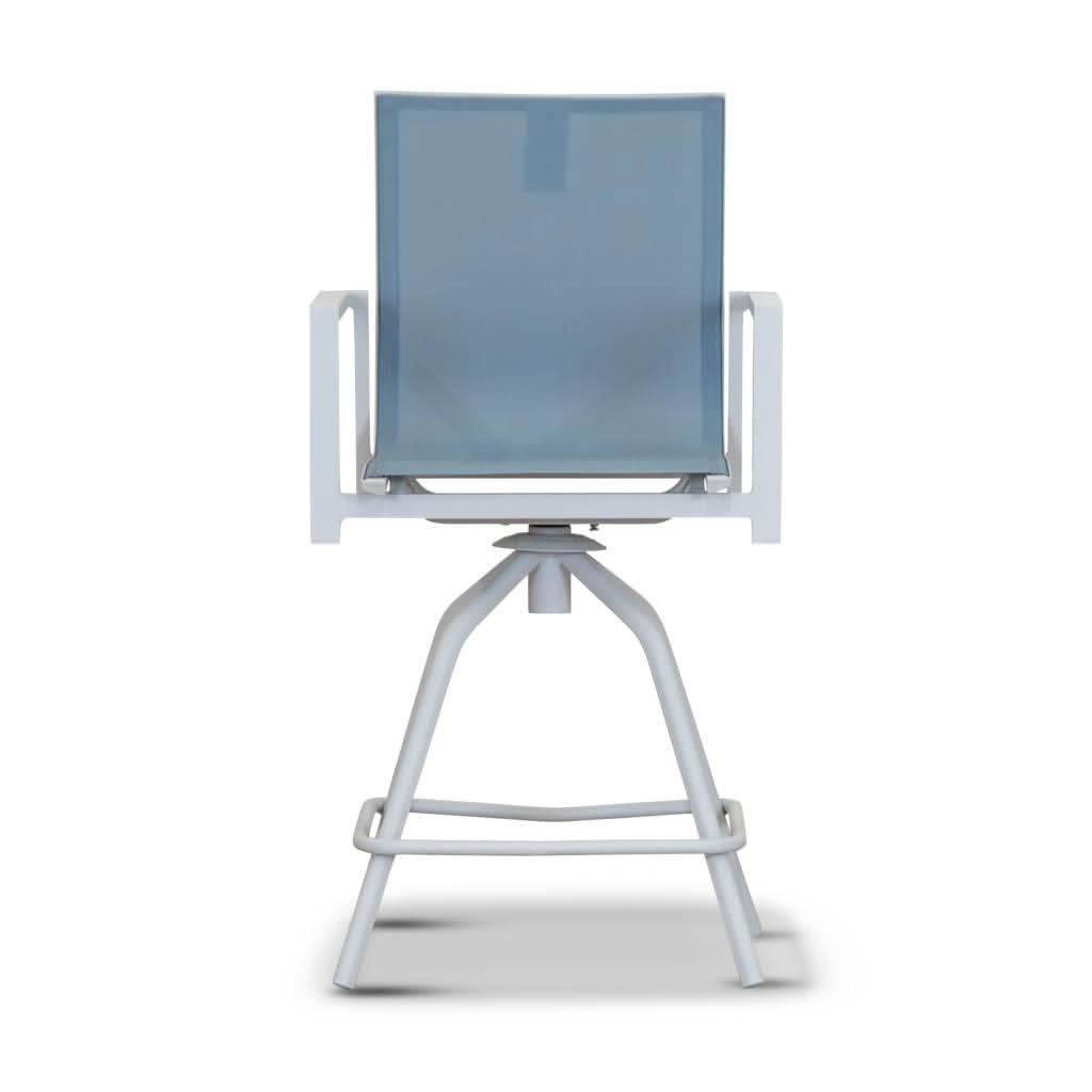 Versa Swivel Bar Chair, White / Blue - MyChocolateWood
