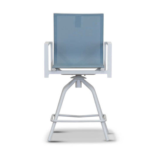 Versa Swivel Bar Chair, White / Blue - MyChocolateWood