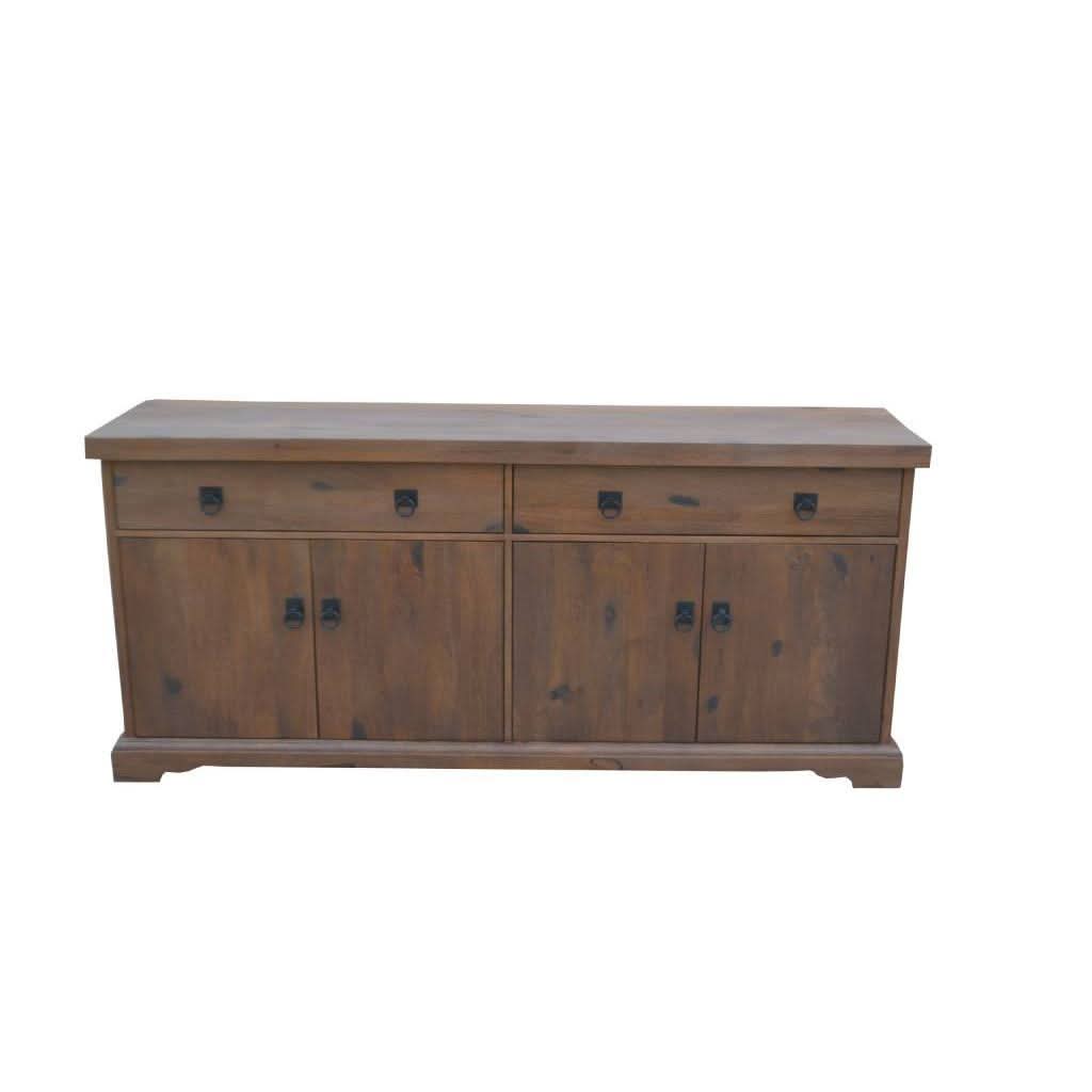 VIDAL SOLID MANGO WOOD BUFFET SIDEBOARD 4 DOORS 2 DRAWERS IN ANTIQUE WALNUT - MyChocolateWood
