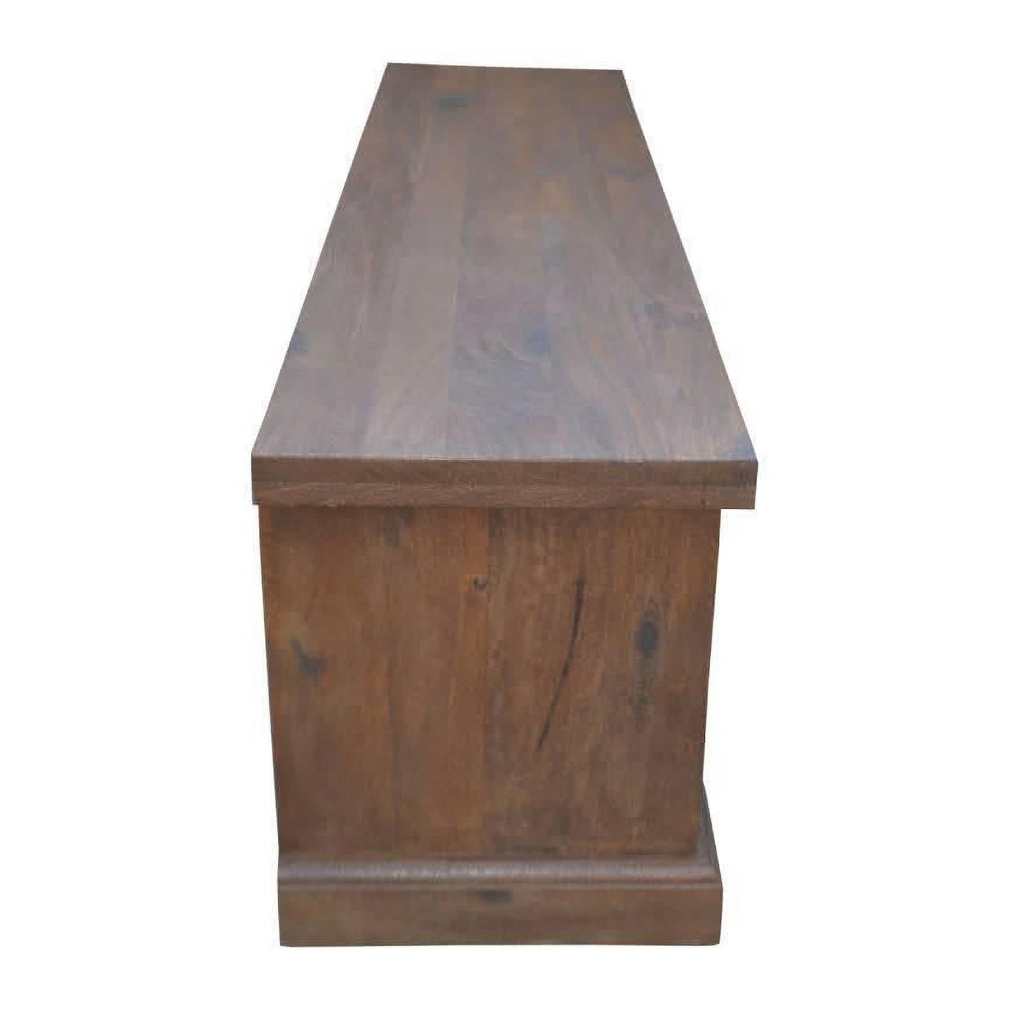 VIDAL SOLID MANGO WOOD TV ENTERTAINMENT UNIT/ETU 2 DRAWERS ANTIQUE WALNUT