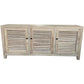 VILLA 3 DOORS LOUVRE STYLE TALL TV/ENTERTAINMENT UNIT IN RECYCLED ELM 160CM - MyChocolateWood