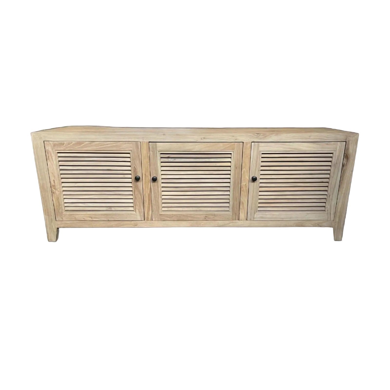 VILLA 3 DOORS LOUVRE STYLE TV/ENTERTAINMENT UNIT IN RECYCLED ELM 160CM - MyChocolateWood