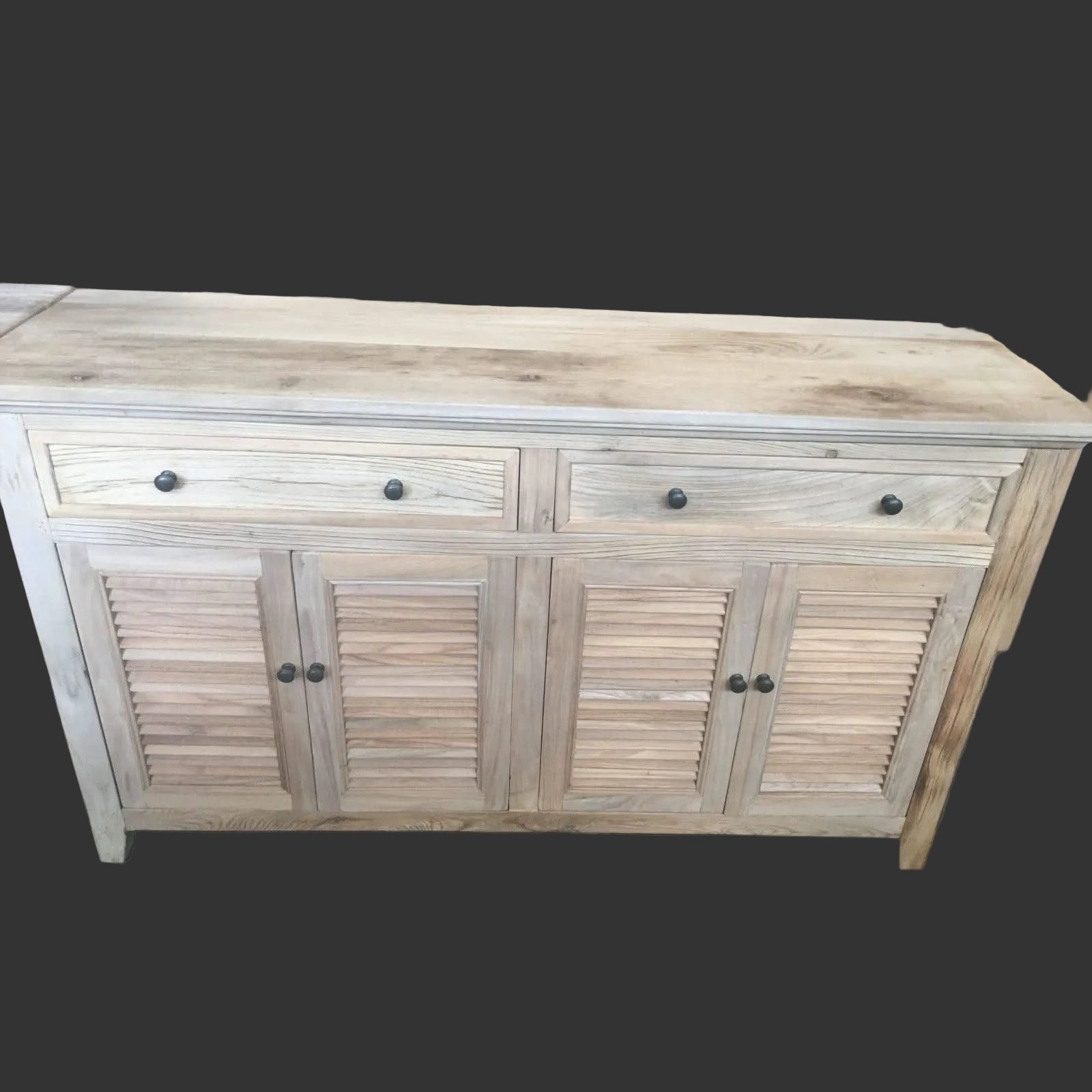 VILLA LOUVRE STYLE BUFFET/SIDEBOARD 4 DOORS 2 DRAWERS RECYCLED ELM 150CM - MyChocolateWood