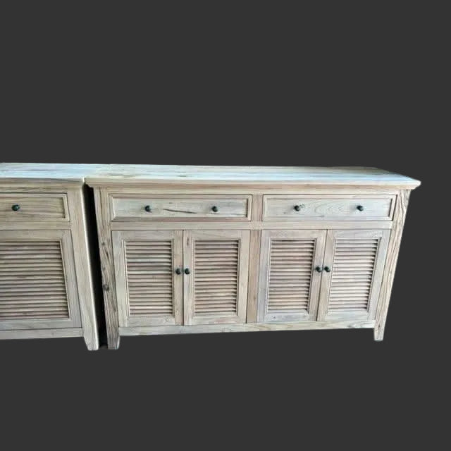 VILLA LOUVRE STYLE BUFFET/SIDEBOARD 4 DOORS 2 DRAWERS RECYCLED ELM 150CM - MyChocolateWood