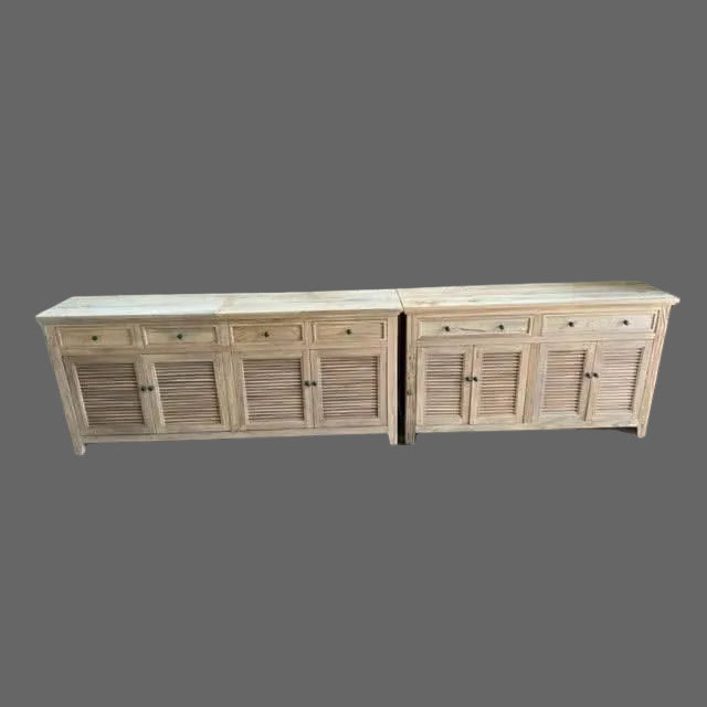 VILLA LOUVRE STYLE BUFFET/SIDEBOARD 4 DOORS 2 DRAWERS RECYCLED ELM 150CM - MyChocolateWood