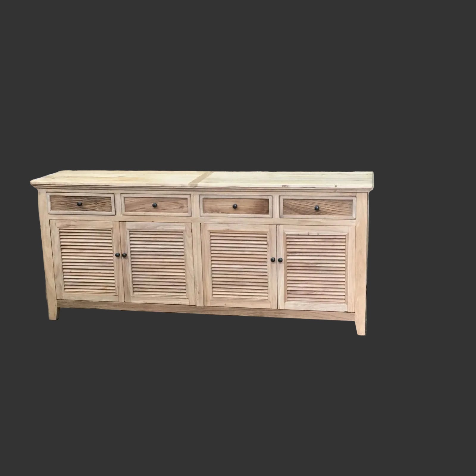 VILLA LOUVRE STYLE BUFFET/SIDEBOARD 4 DOORS 2 DRAWERS RECYCLED ELM 150CM - MyChocolateWood