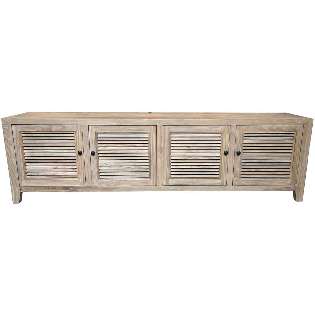 VILLA LOUVRE STYLE TV/ENTERTAINMENT UNIT 4 DOORS IN RECYCLED ELM 200CM - MyChocolateWood