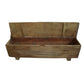 VILLA RUSTIC LOUVRE STYLE BENCH/STORAGE BOX 160CM IN RECYCLED ELM - MyChocolateWood