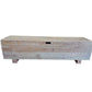 VILLA RUSTIC LOUVRE STYLE BENCH/STORAGE BOX 160CM IN RECYCLED ELM - MyChocolateWood