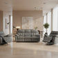 Vogue Genuine Leather Lounge Suite in Grey