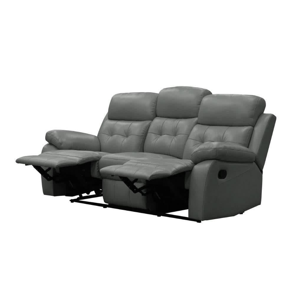 Vogue Genuine Leather Lounge Suite in Grey detail