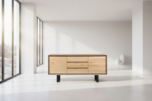 VORN MESSMATE BUFFET SIDEBOARD 2 DOORS/3 DRAWERS NATURAL - MyChocolateWood