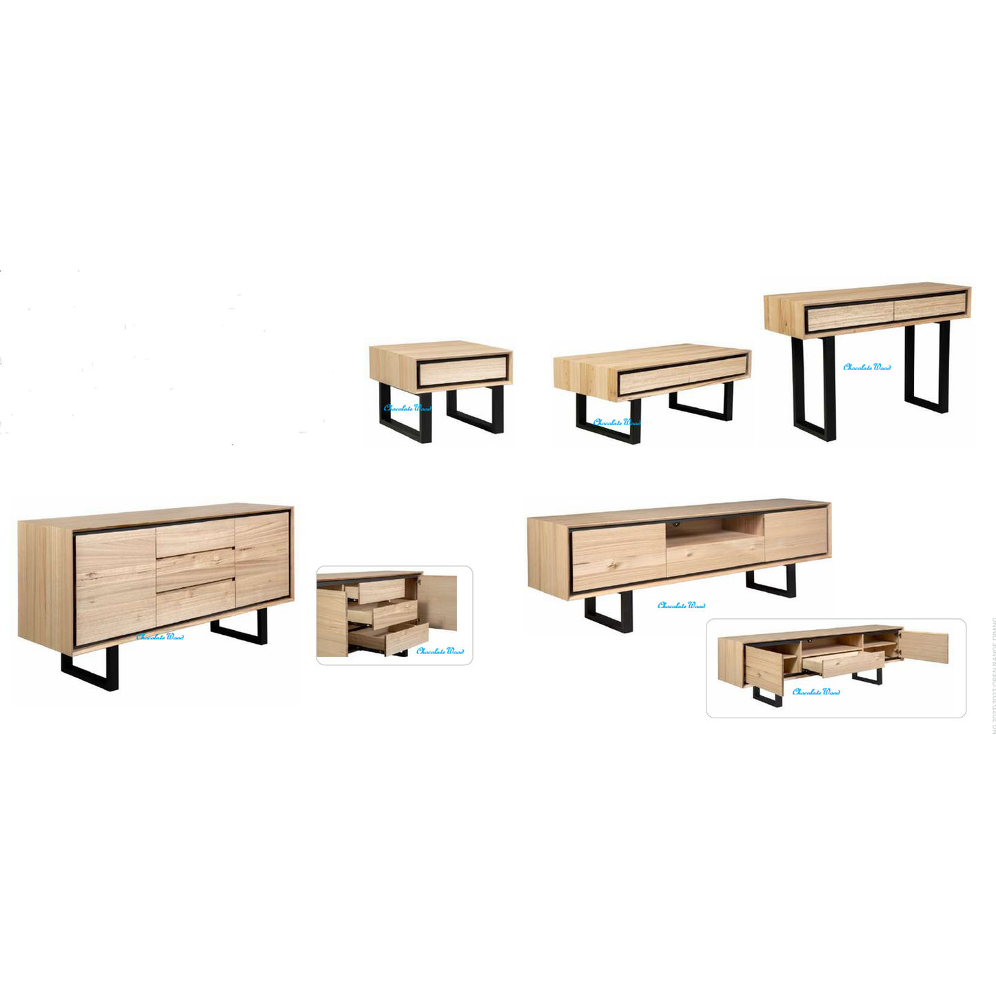 VORN MESSMATE BUFFET SIDEBOARD 2 DOORS/3 DRAWERS NATURAL