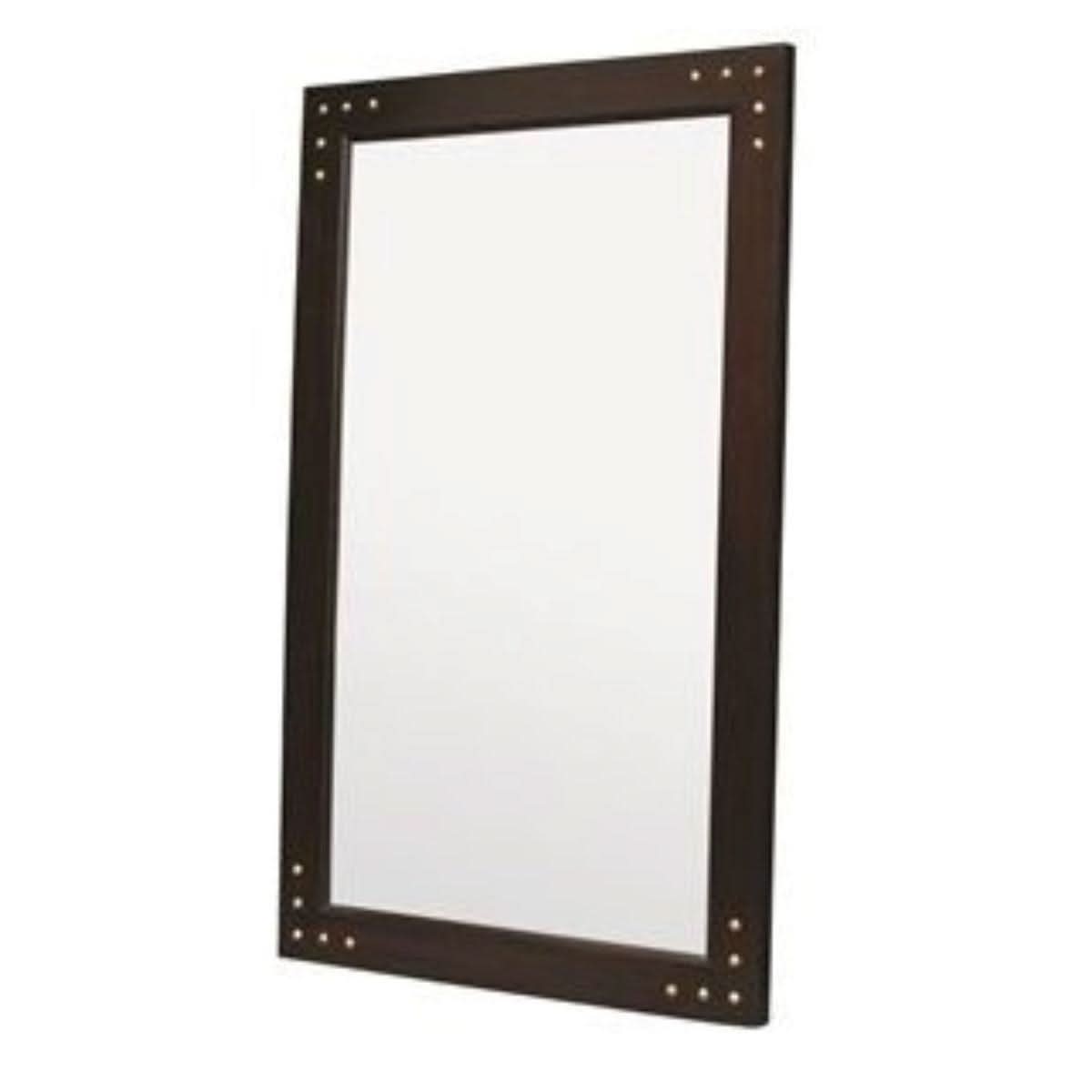 WARNICK 100CM SOLID MAHOGANY TIMBER FRAME MIRROR IN WITH STUDS IN CHOCOLATE - MyChocolateWood