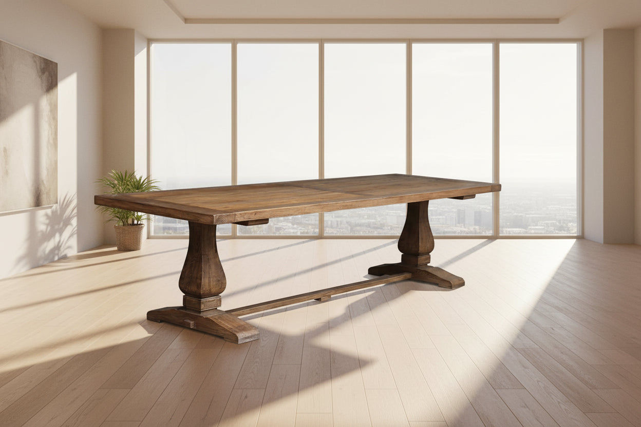 MADDOX RECLAIMED ELM DINING TABLE 300CM NATURAL - MyChocolateWood