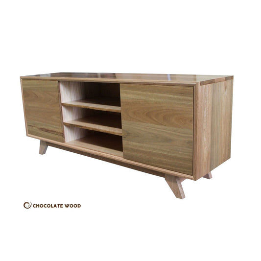 WAVERTON SPOTTED GUM 2 DOORS & 3 SHELVES TV/ ENTERTAINMENT UNIT AUSTRALIAN CUSTOM MADE TO ORDER - MyChocolateWood