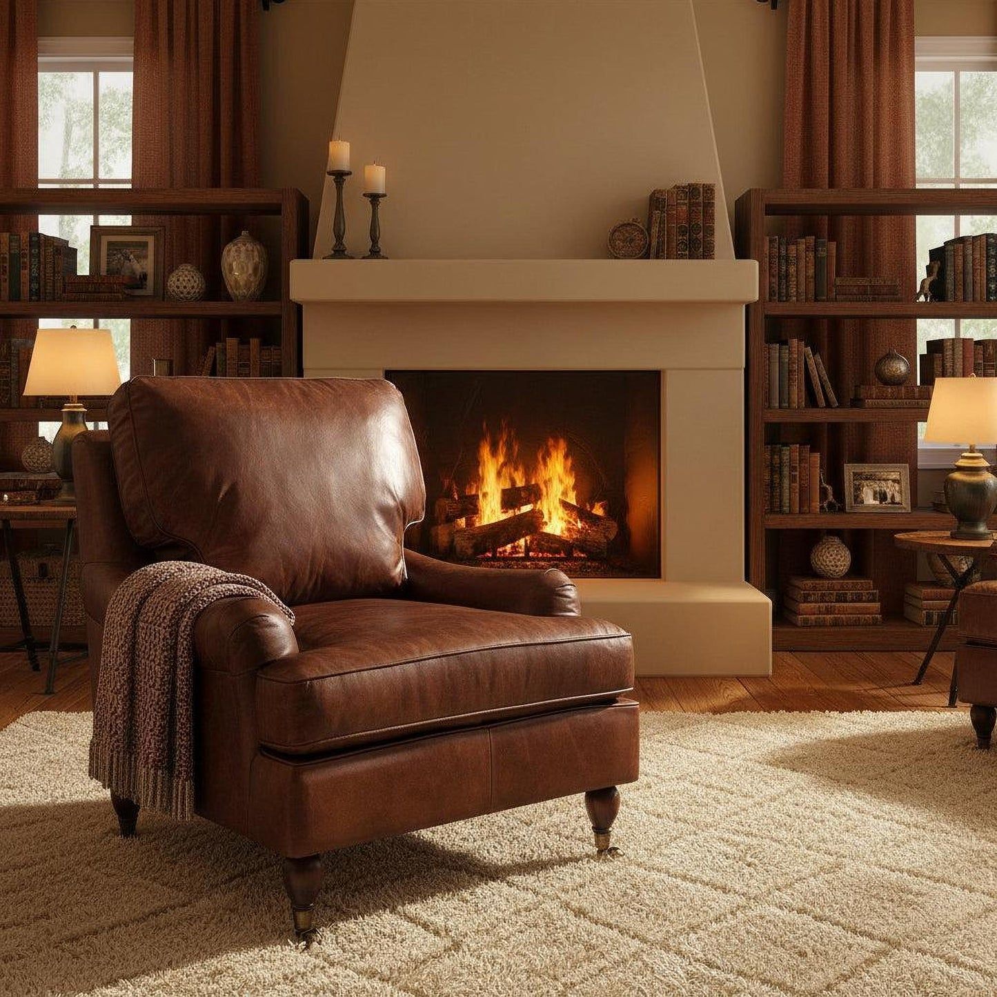 WEMBLEY AGED LEATHER ARMCHAIR IN ORIGINAL AGED LEATHER - MyChocolateWood