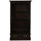 Tasmania Solid Mahogany Wide 2 Drawer Bookcase in Chocolate - Chocolate Wood
