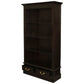 Tasmania Solid Mahogany Wide 2 Drawer Bookcase in Chocolate - Chocolate Wood