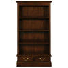Tasmania Solid Mahogany Wide 2 Drawer Bookcase in Mahogany - Chocolate Wood