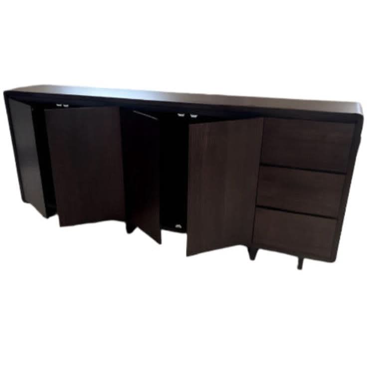 WILLIAM CURVED EDGE TASSIE OAK BUFFET 4 DOORS & 3 DRAWERS - MyChocolateWood