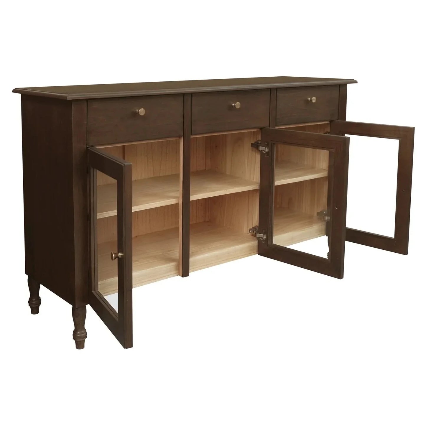 Winston Solid White Cedar Buffet / Sideboard in Walnut open