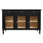 WINSTON SOLID WHITE CEDAR BUFFET/SIDEBOARD 3 DOORS & 3 DRAWERS - BLACK 140CM - MyChocolateWood