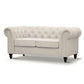 WOODLEY LOUNGE CHESTERFIELD 2-SEATER SOFA COUCH SETTEE IN BEIGE FABRIC - MyChocolateWood